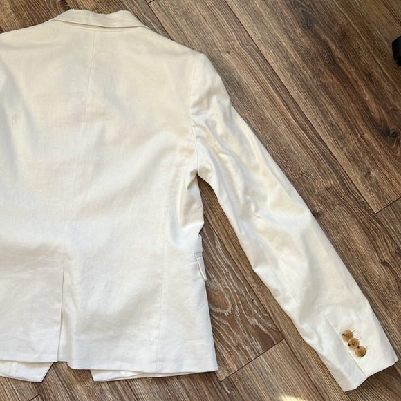 Banana Republic Ivory Linen Double Breasted Blazer - Picture 13 of 16